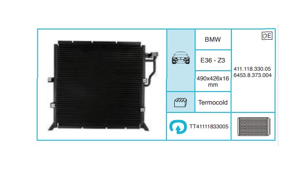 BMW E36, Z3 Kondanser TT41111833005