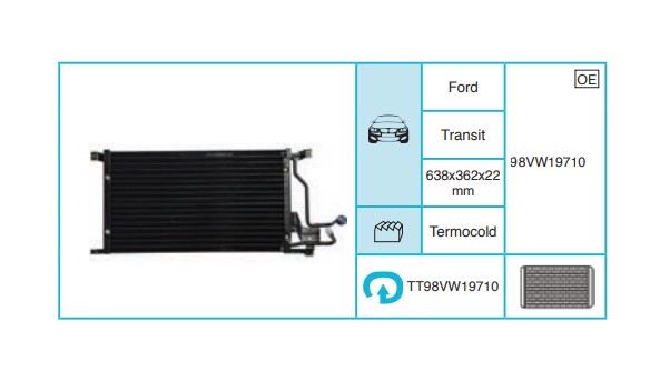 FORD Transit Kondanser TT98VW19710