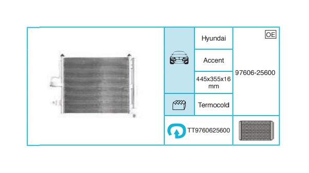 HYUNDAI Accent Kondanser TT97606-25600