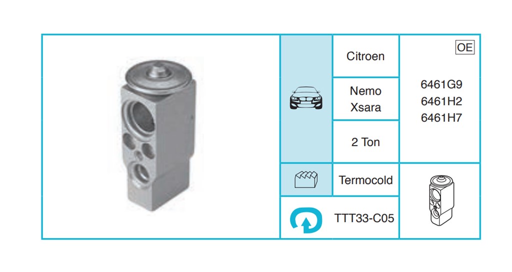 CITROEN Nemo Xsara Ekspansiyon Valf TTT33-C05