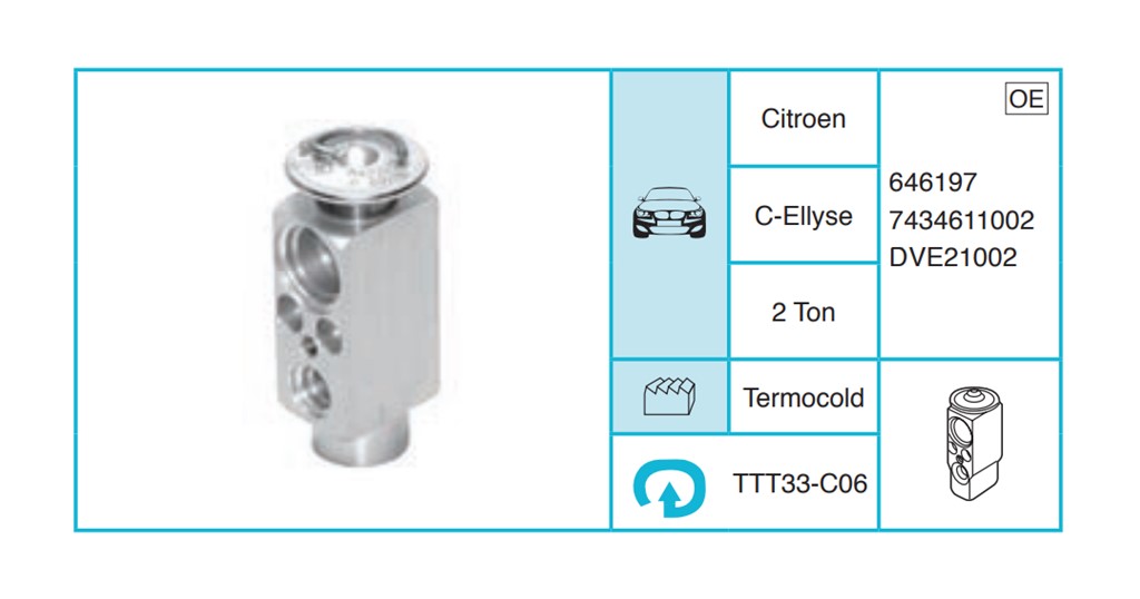 CITROEN C-Ellyse Ekspansiyon Valf TTT33-C06