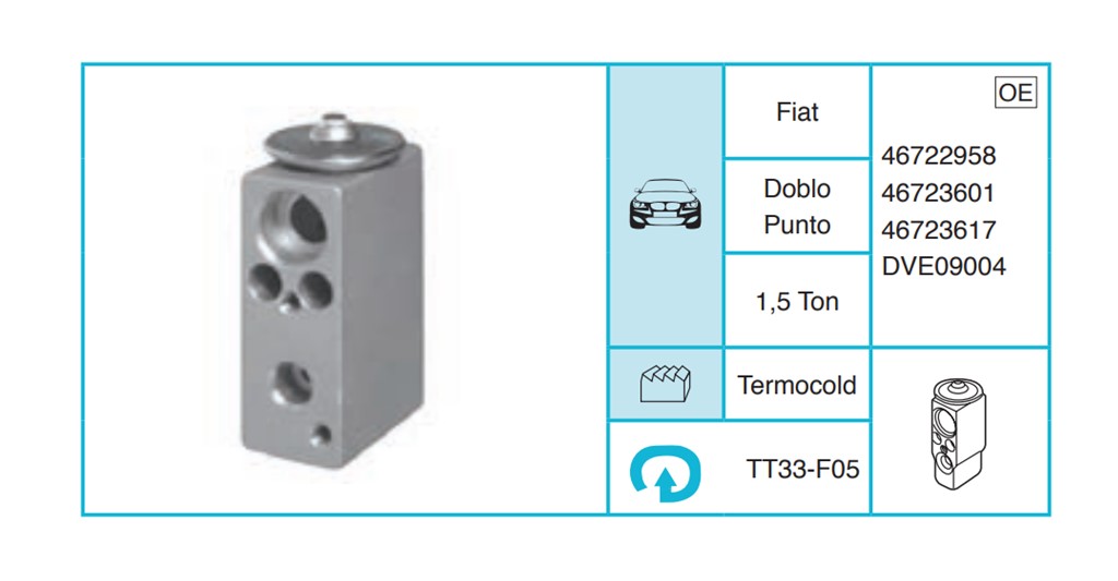 FIAT Doblo Punto Ekspansiyon Valf TT33-F05
