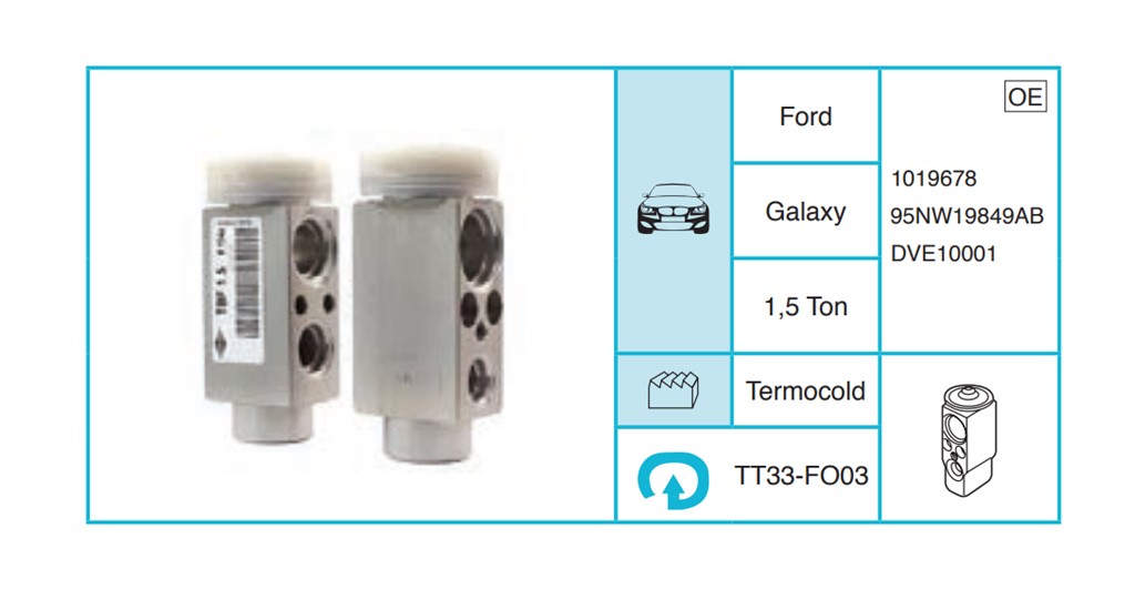 FORD Galaxy Expansion Valf TT33-FO03