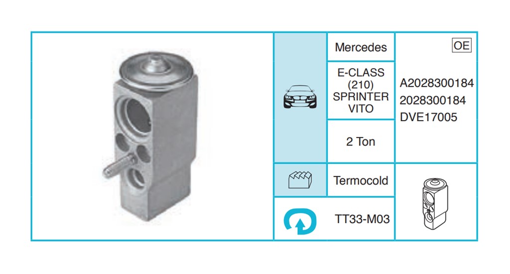 MERCEDES E-CLASS (210) SPRINTER VITO Ekspansiyon Valf TT33-M03