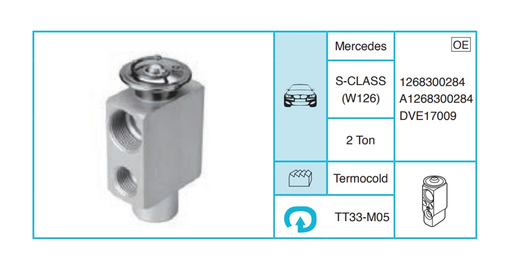 MERCEDES S-CLASS (W126) Expansion Valf TT33-M05