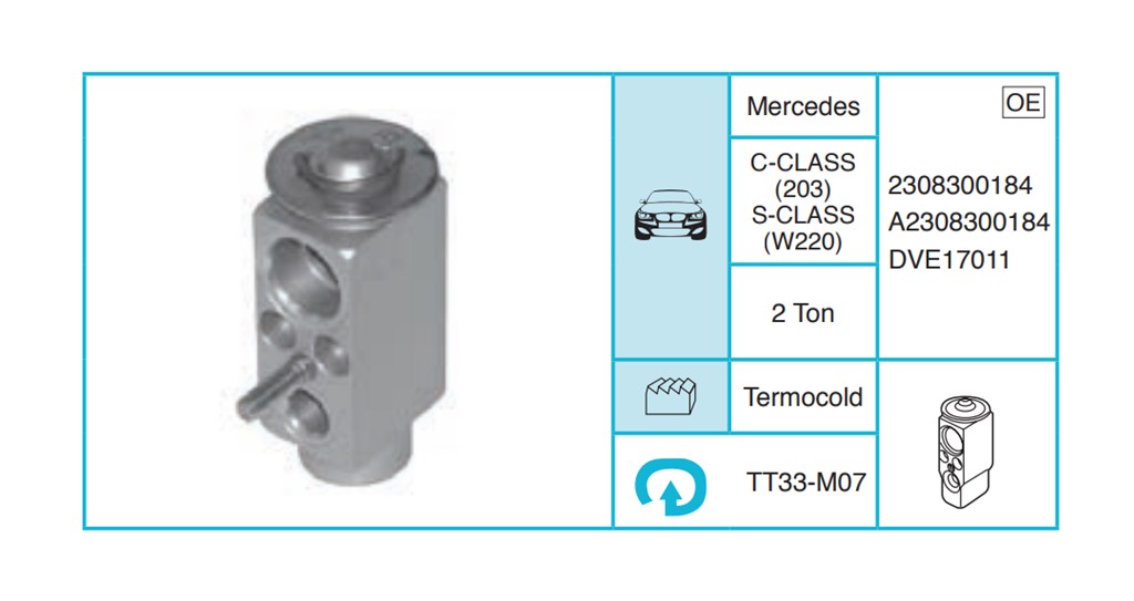 MERCEDES C-CLASS (203) S-CLASS (W220) Ekspansiyon Valf TT33-M07