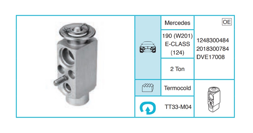 MERCEDES 190 (W201) E-CLASS (124) Expansion Valf TT33-M04