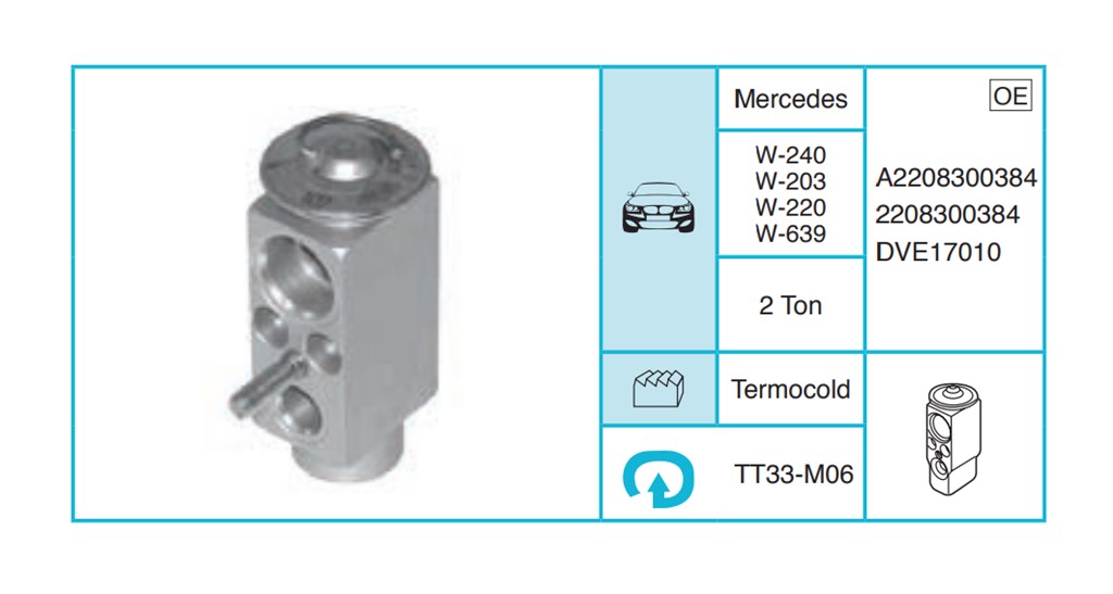MERCEDES W-240 W-203 W-220 W-639 Expansion Valf TT33-M06