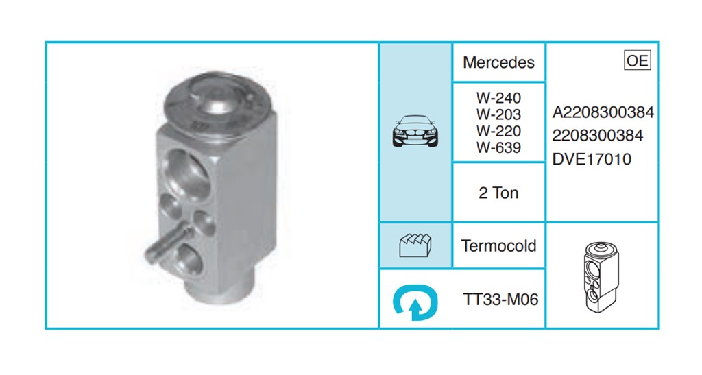 MERCEDES W-240 W-203 W-220 W-639 Ekspansiyon Valf TT33-M06