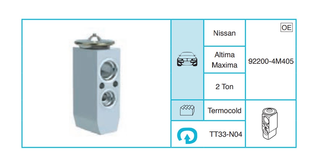 NISSAN Altima Maxima Ekspansiyon Valf TT33-N04