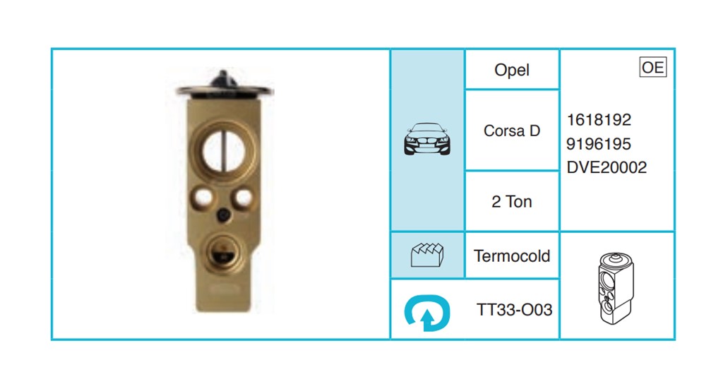 OPEL Corsa D Expansion Valf TT33-O03