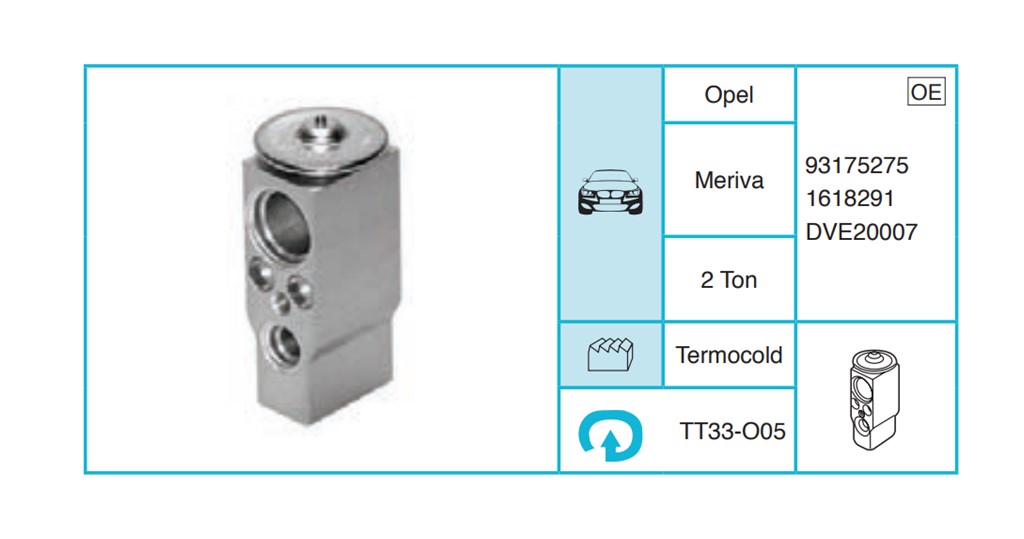 OPEL Meriva Ekspansiyon Valf TT33-O05