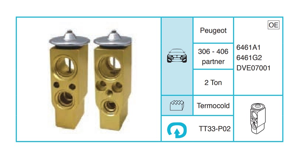 PEUGEOT 306 - 406 partner Expansion Valf TT33-P02