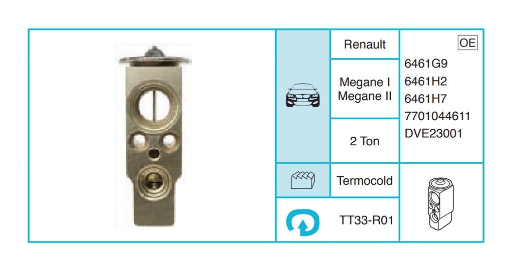 RENAULT Megane I Megane II Expansion Valf TT33-R01