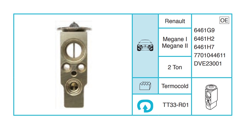 RENAULT Megane I Megane II Ekspansiyon Valf TT33-R01