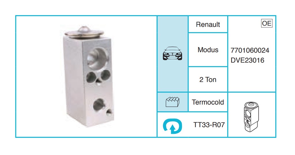 RENAULT Modus Ekspansiyon Valf TT33-R07