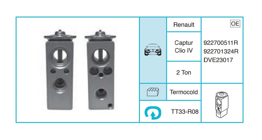 RENAULT Captur Clio IV Ekspansiyon Valf TT33-R08