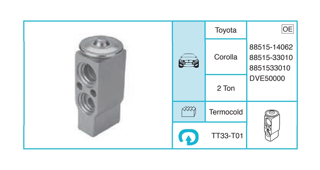 TOYOTA Corolla Expansion Valf TT33-T01