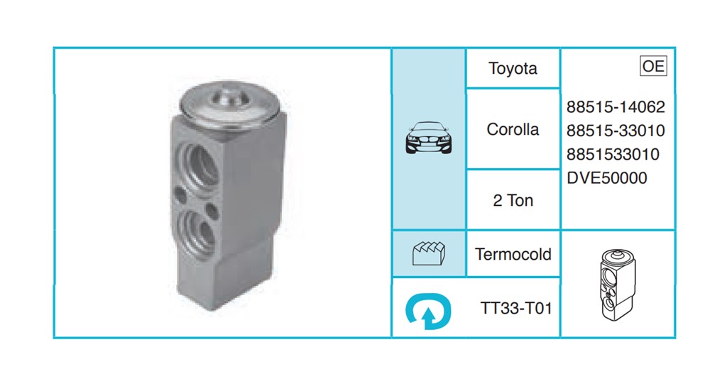 TOYOTA Corolla Ekspansiyon Valf TT33-T01