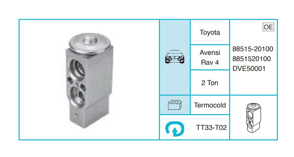 TOYOTA Avensis Rav 4 Ekspansiyon Valf TT33-T02