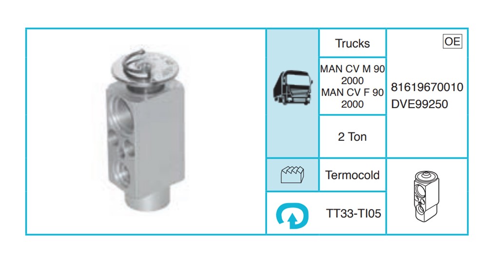 MAN CV M 90 2000 CV F 90 2000 Expansion Valf TT33-TI05