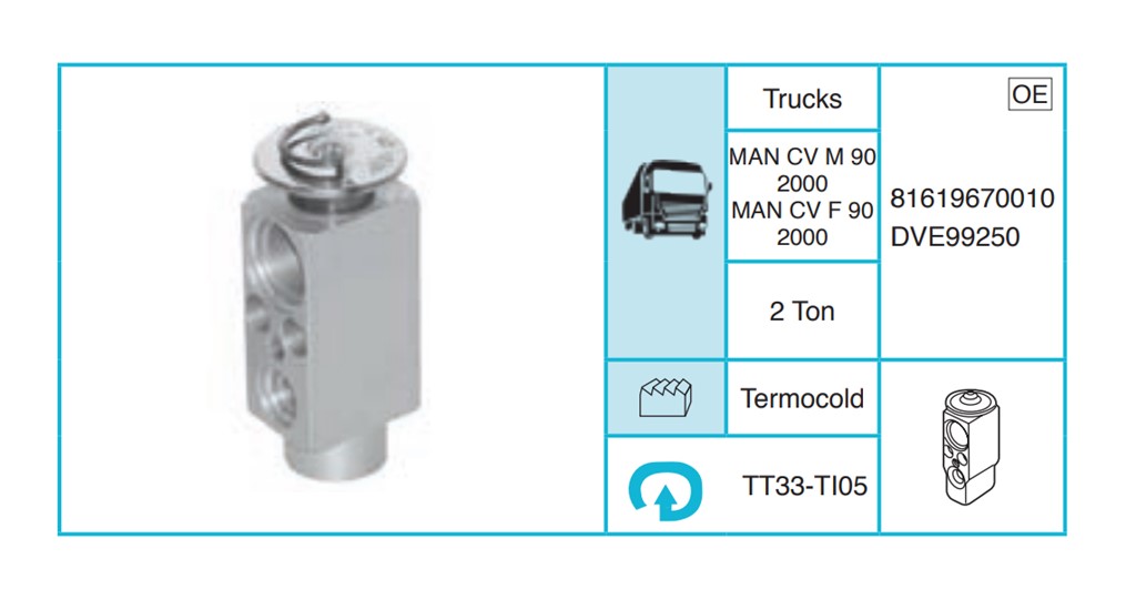 MAN CV M 90 2000 CV F 90 2000 Ekspansiyon Valf TT33-TI05