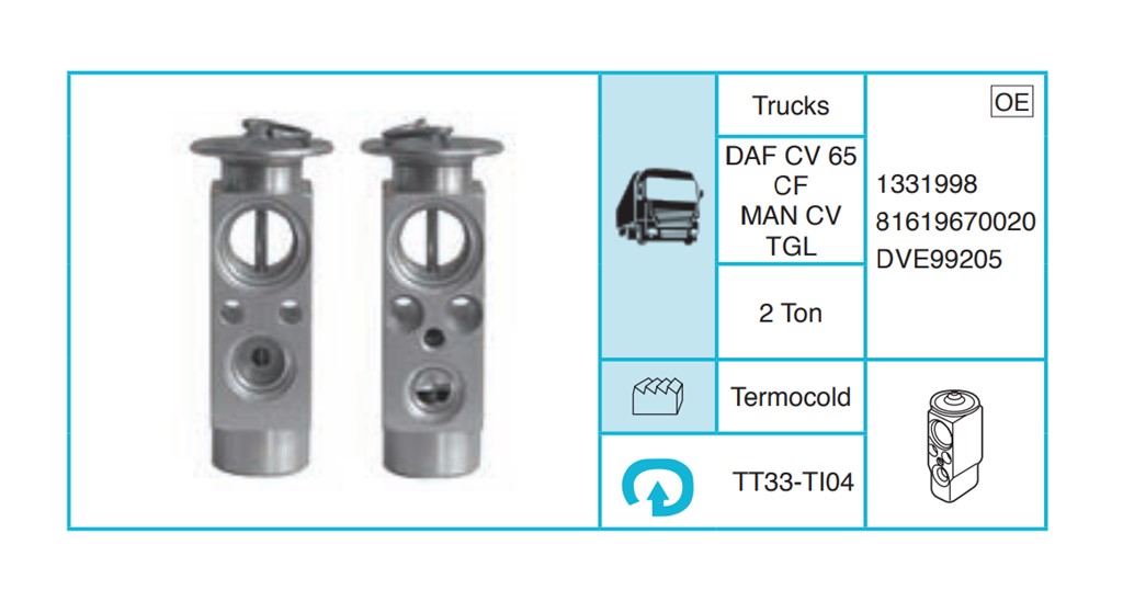DAF CV 65 CF Expansion Valf TT33-TI04