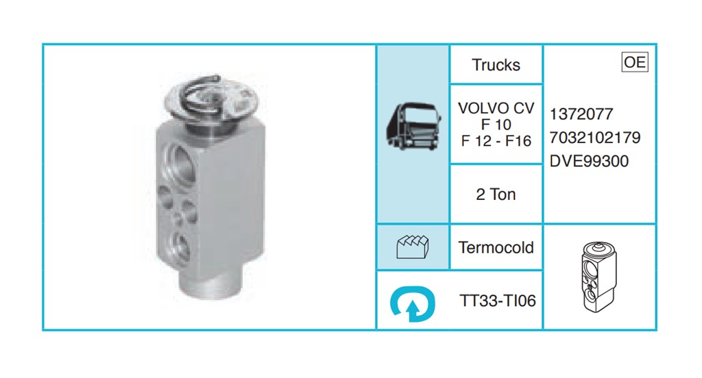 VOLVO CV F 10 F 12 - F16 Ekspansiyon Valf TT33-TI06