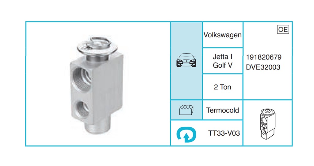 VOLKSWAGEN Jetta I Golf V Ekspansiyon Valf TT33-V03