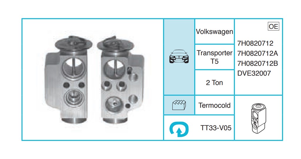 VOLKSWAGEN Transporter T5 Expansion Valf TT33-V05