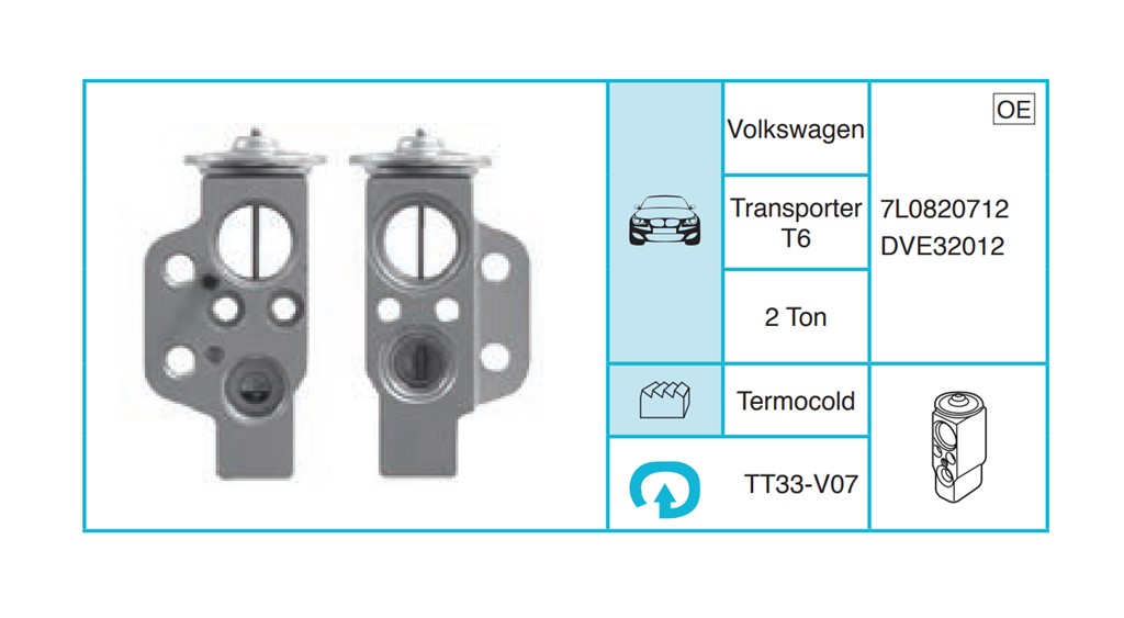 VOLKSWAGEN Transporter T6 Expansion Valf TT33-V07