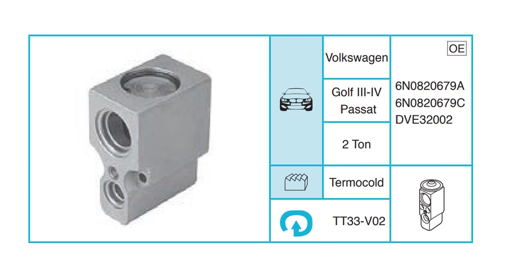 VOLKSWAGEN Golf III-IV Passat Expansion Valf TT33-V02