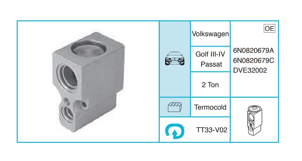 VOLKSWAGEN Golf III-IV Passat Ekspansiyon Valf TT33-V02