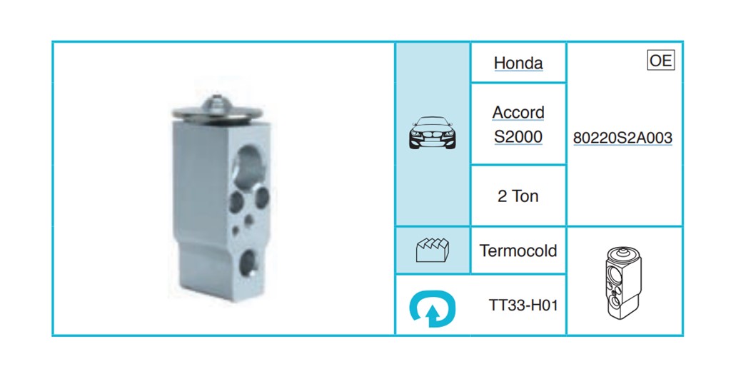 HONDA Accord S2000 Expansion Valf TT33-H01