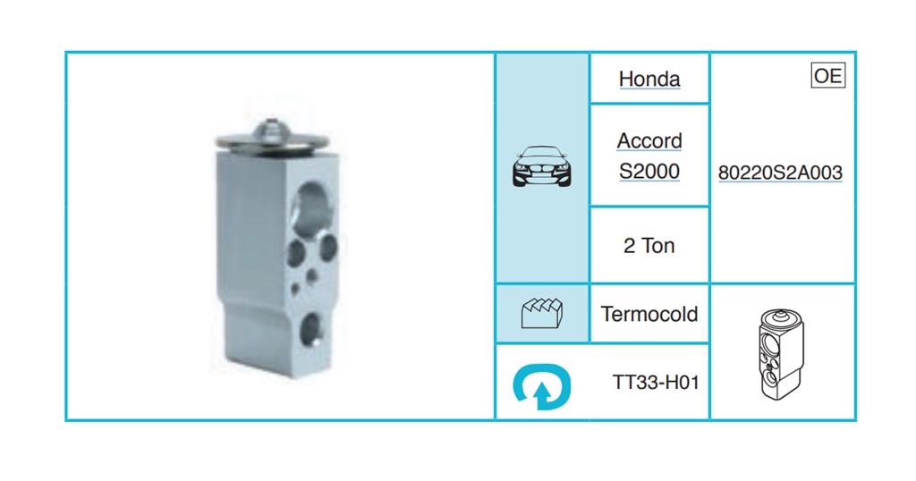 HONDA Accord S2000 Ekspansiyon Valf TT33-H01