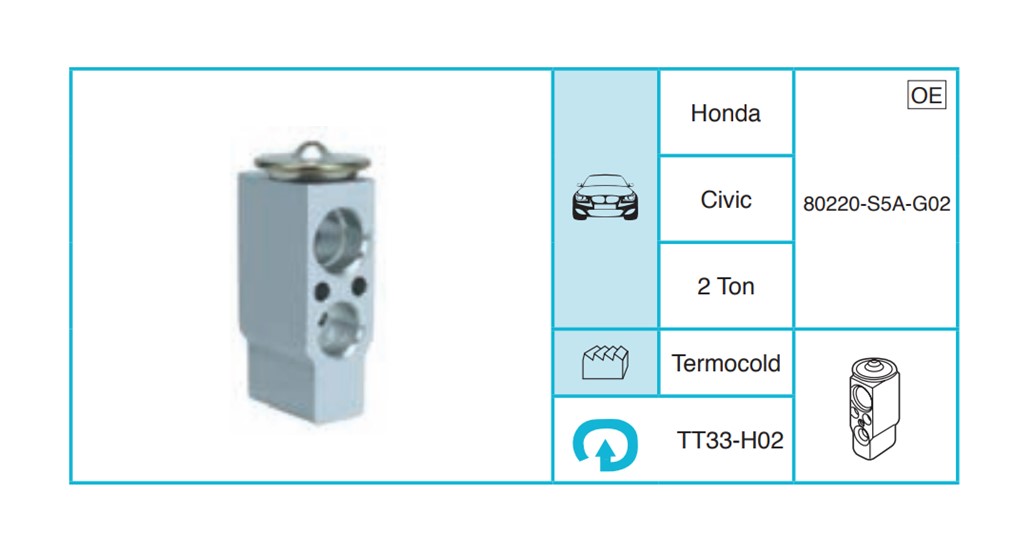 HONDA Civic Ekspansiyon Valf TT33-H02