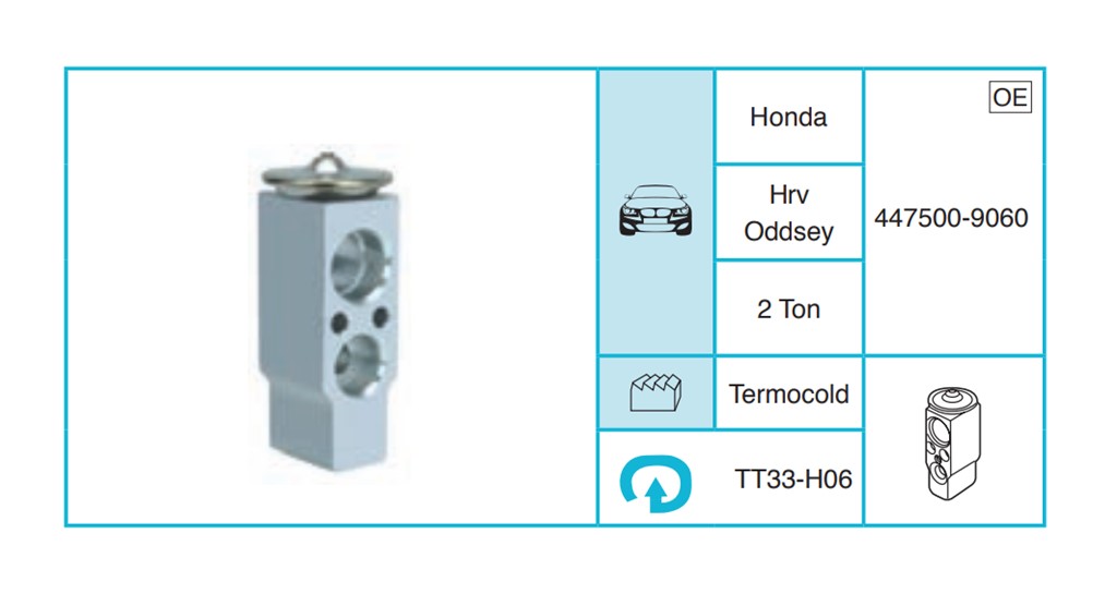 HONDA Hrv Oddsey Ekspansiyon Valf TT33-H06