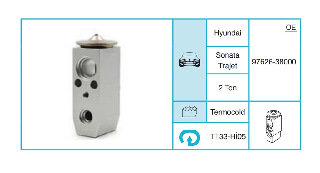 HYUNDAI Sonata Trajet Expansion Valf TT33-Hİ05