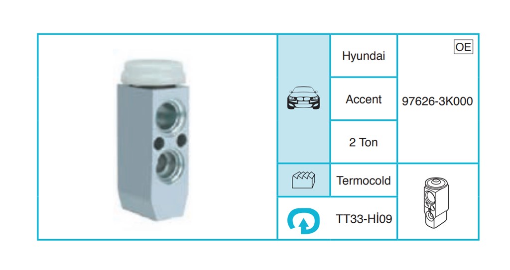 HYUNDAI Accent Expansion Valf TT33-Hİ09