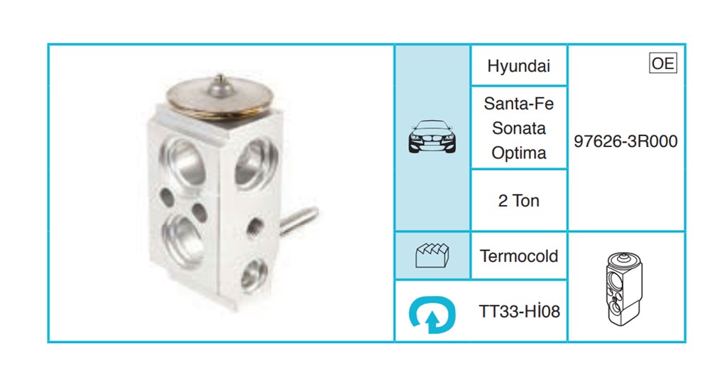 HYUNDAI Santa-Fe Sonata Optima Expansion Valf TT33-Hİ08