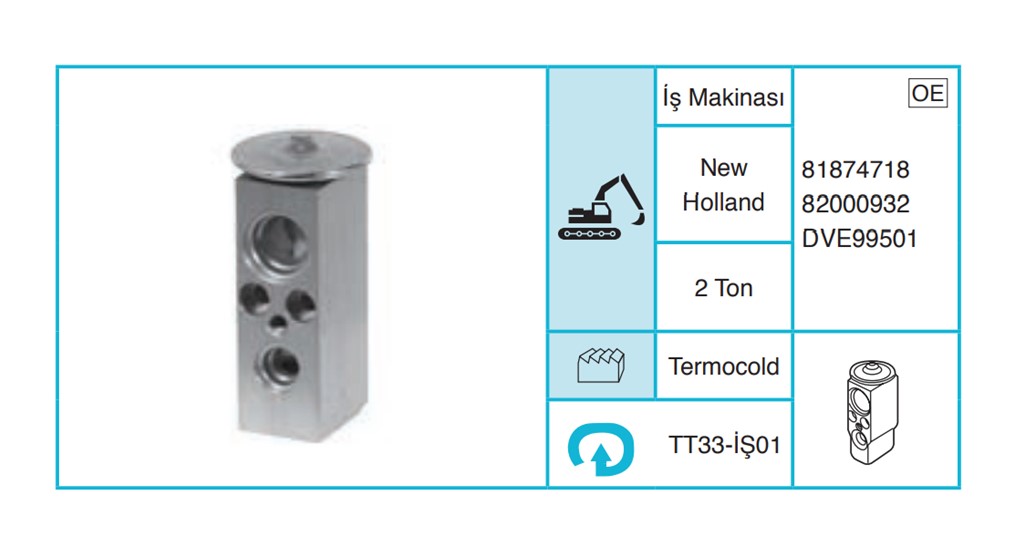 İŞ MAKİNASI & TRAKTÖR - Ekspansiyon Valf TT33-İŞ01