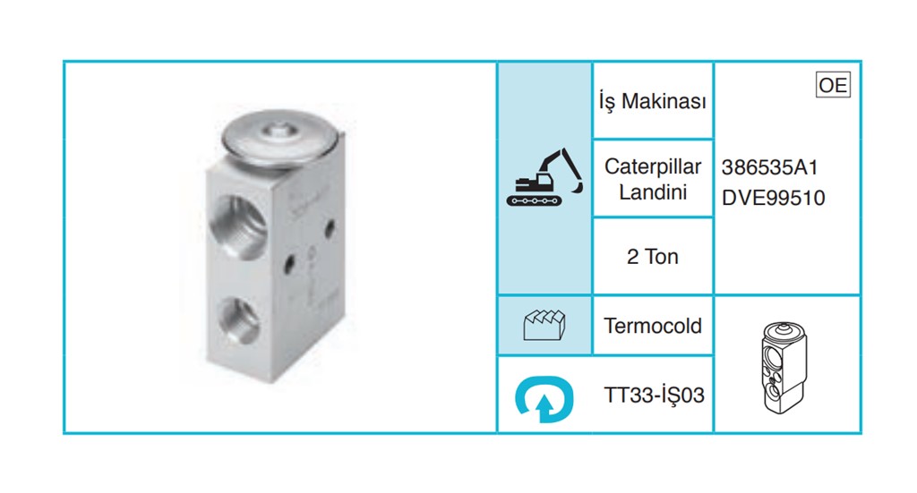 CATERPILLAR - Ekspansiyon Valf TT33-İŞ03