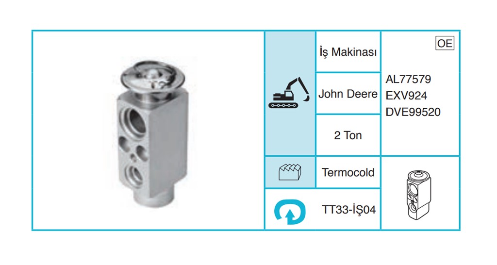 JOHN DEERE - Expansion Valf TTAL77579
