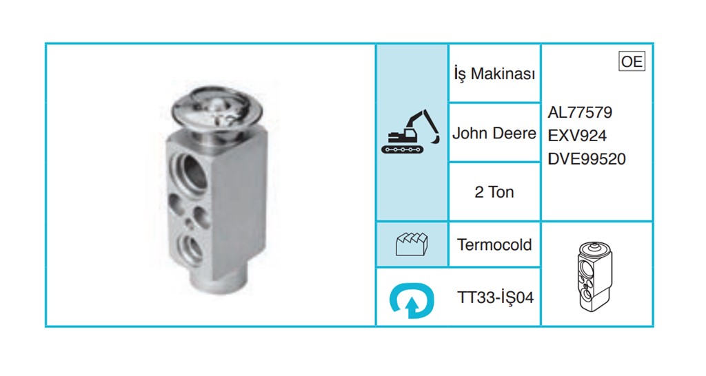 JOHN DEERE - Ekspansiyon Valf TT33-İŞ04