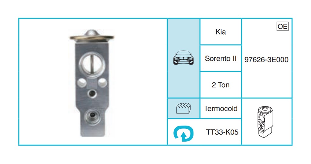 KIA Sorento II Expansion Valf TT33-K05