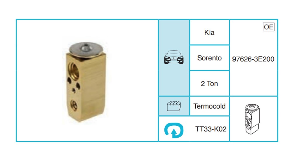 KIA Sorento Expansion Valf TT33-K02