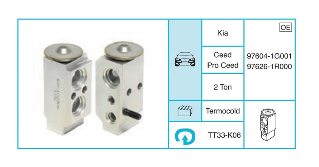 KIA Ceed Pro Ceed Expansion Valf TT33-K06