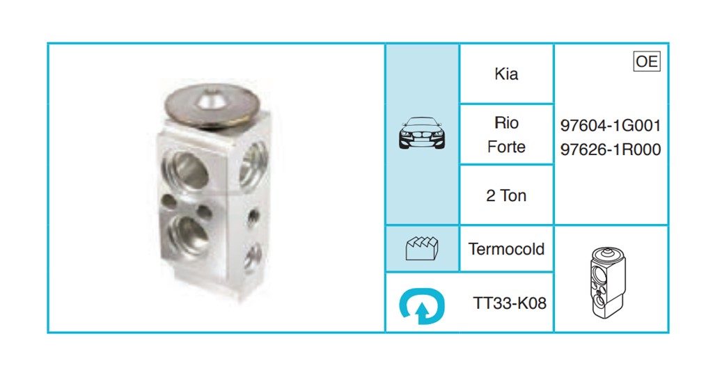 KIA Rio Forte Expansion Valf TT33-K08