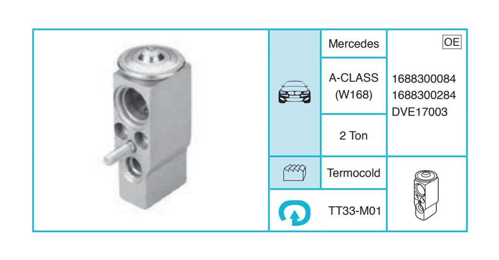 MERCEDES A-CLASS (W168) Expansion Valf TT33-M01