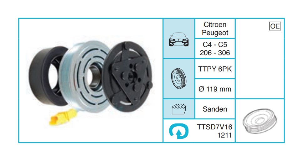 CITROEN C4, C5 Kasnak Seti TTSD7V161211